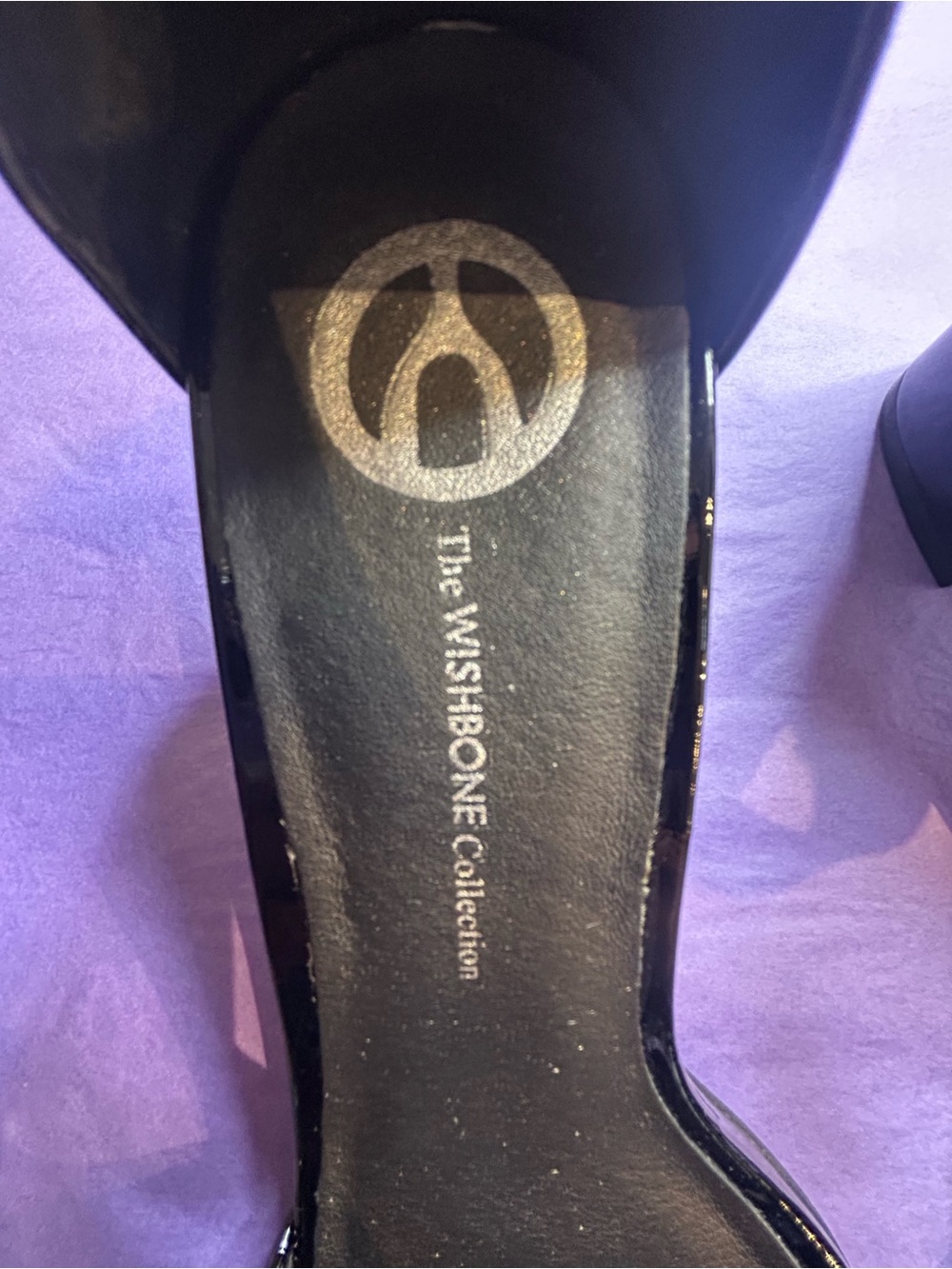 The Wishbone Collection Black Patent Ankle-Strap Heels with Block Heel - Picture 7 of 7